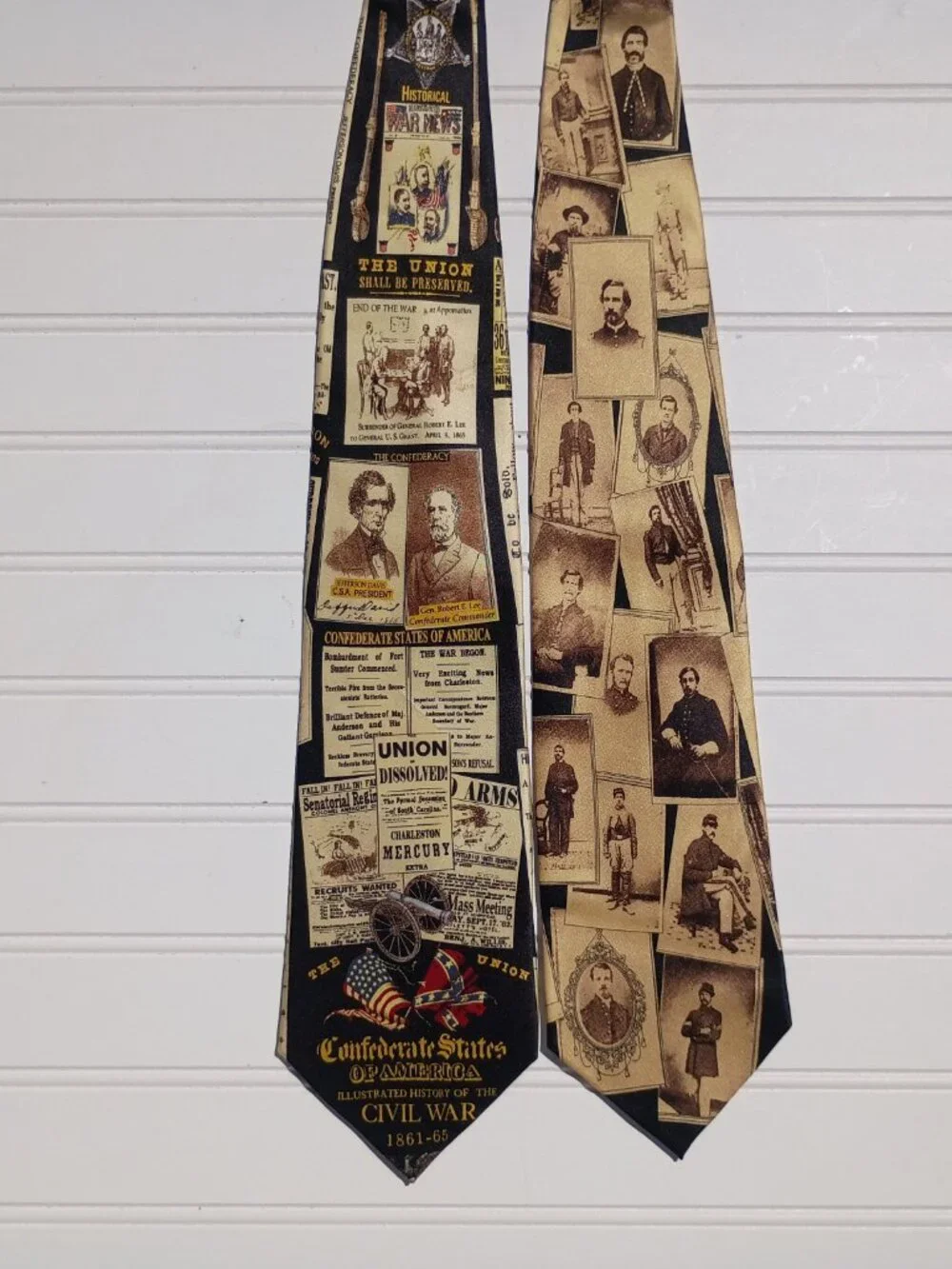 Vintage Museum Artifacts Neckties Civil War Soldiers Handmade Silk Tie CSA